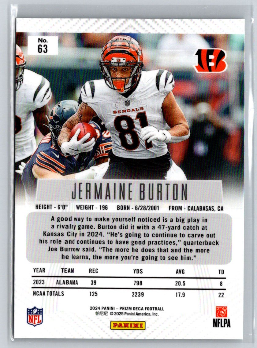 2024 Panini Prizm Deca #63 Jermaine Burton X35