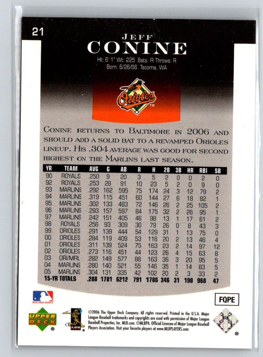2006 Upper Deck Epic #21 Jeff Conine #/450 X36