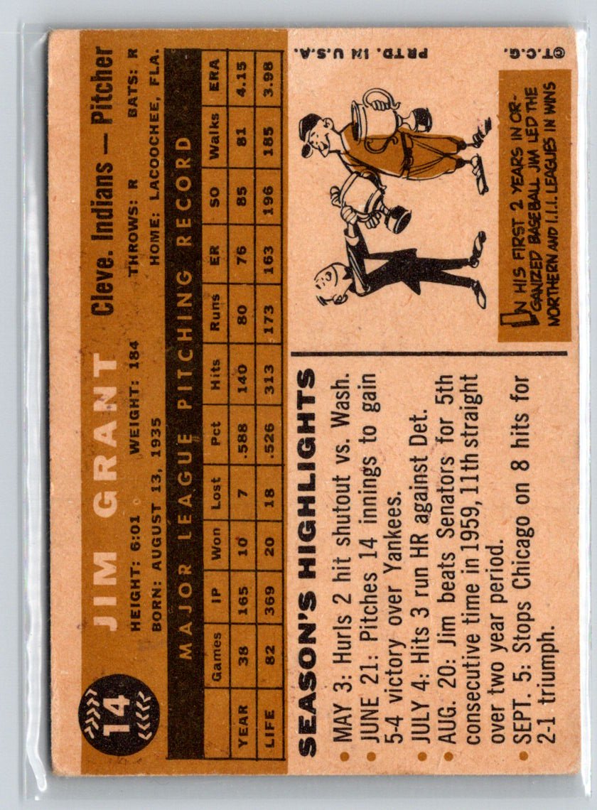1960 Topps #14 Jim Grant X38