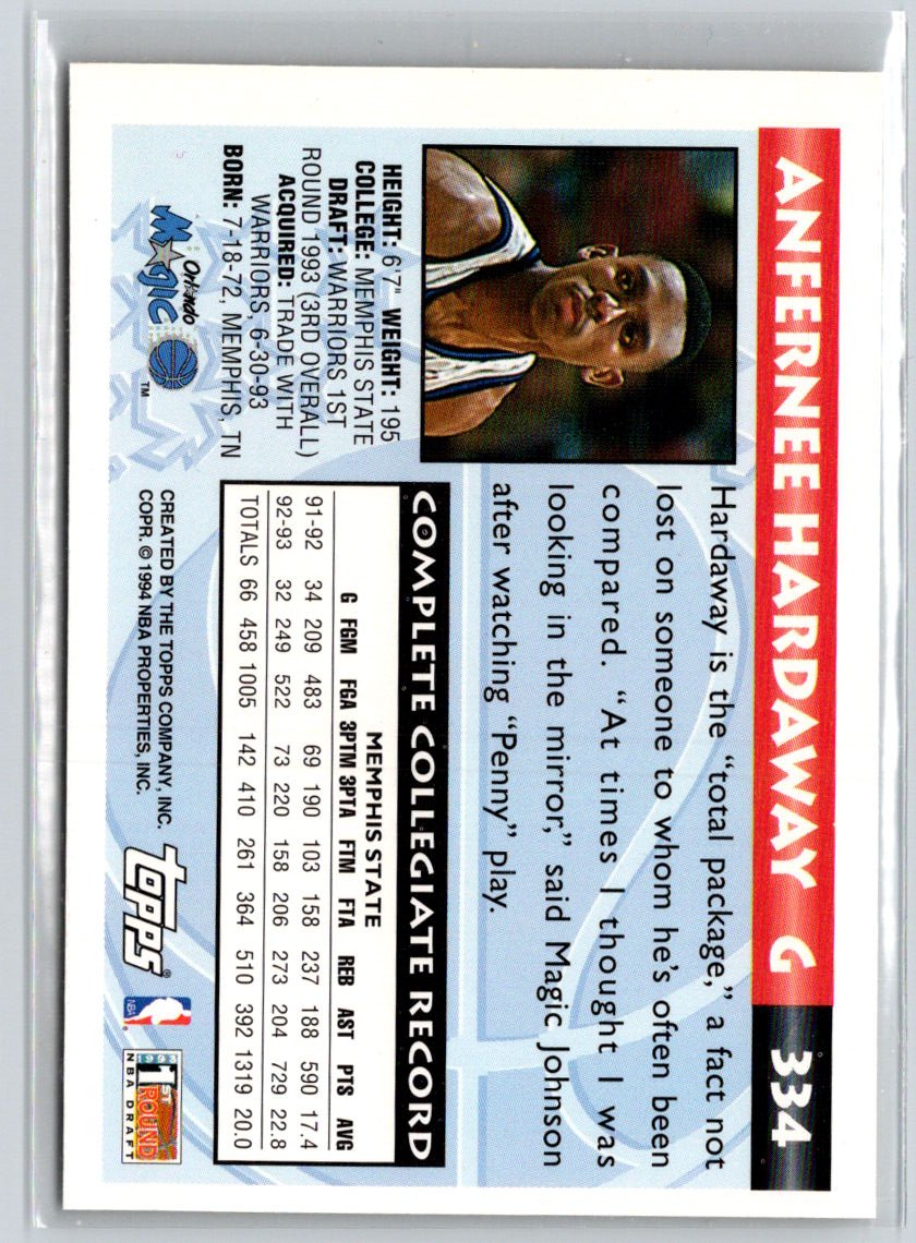 1993-94 Topps #334 Anfernee Hardaway X38
