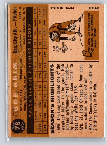 1960 Topps #78 Bob Grim X38