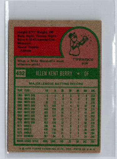 1975 Topps #432 Ken Berry X39