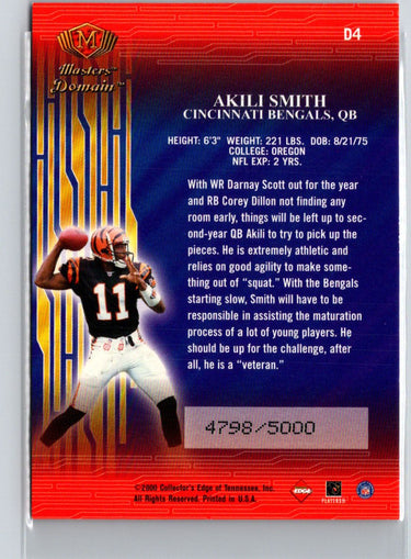 2000 Collector's Edge Masters #D4 Akili Smith Domain #/5000 X40
