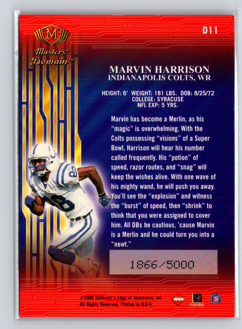 2000 Collector's Edge Masters #D11 Marvin Harrison Domain #/5000 X40