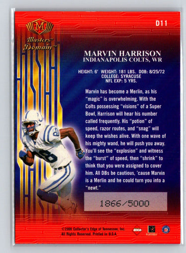 2000 Collector's Edge Masters #D11 Marvin Harrison Domain #/5000 X40