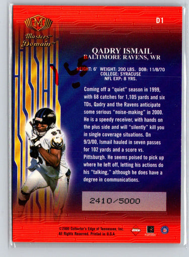 2000 Collector's Edge Masters #D1 Qadry Ismail Domain #/5000 X40