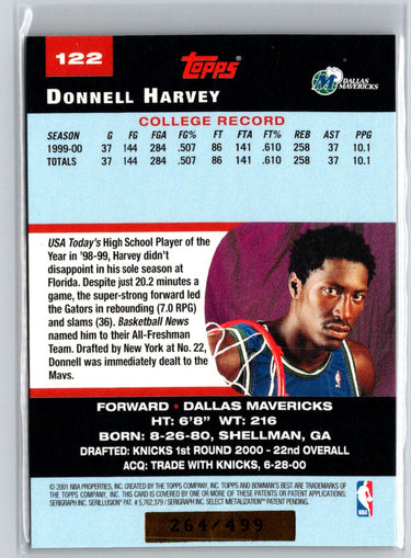 2000-01 Bowman's Best #122c Donnell Harvey #/499 X41