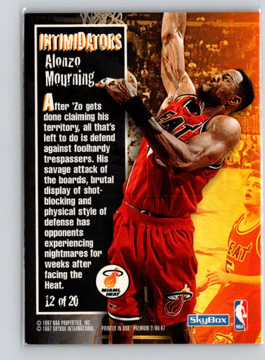1996-97 SkyBox Premium #12 Alonzo Mourning Intimidators X42