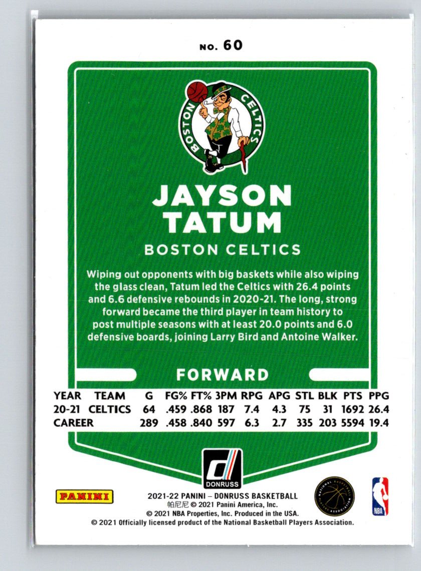 2021-22 Donruss #60 Jayson Tatum X42