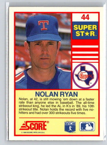 1990 Score 100 Superstars #44 Nolan Ryan X43