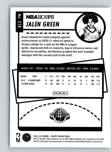2021-22 Hoops #218 Jalen Green X44