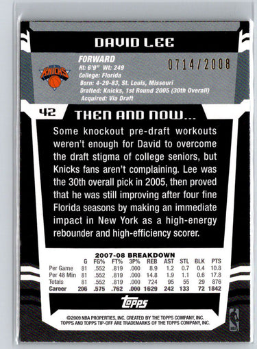 2008-09 Topps Tipoff #42 David Lee Red #/2008 X44