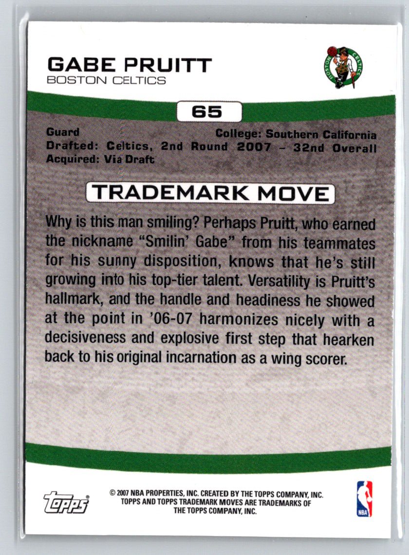 2007-08 Topps Trademark Moves #65 Gabe Pruitt #/1999 X44