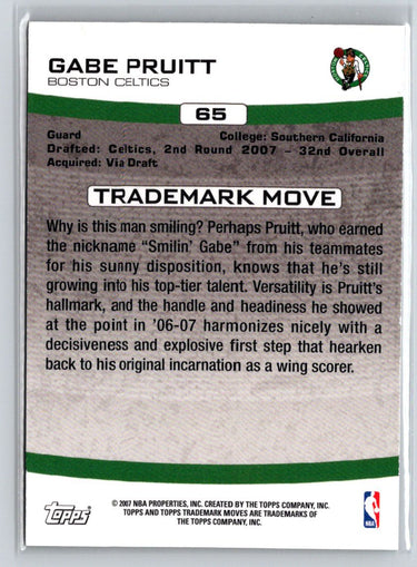 2007-08 Topps Trademark Moves #65 Gabe Pruitt #/1999 X44