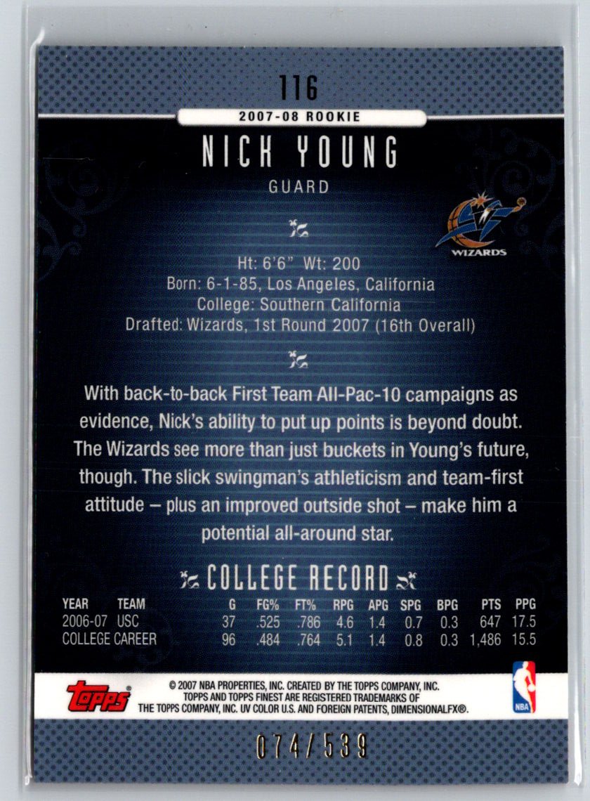 2006-07 Finest #116 Nick Young #/539 X45
