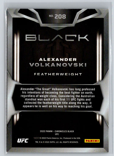 2022 Panini Chronicles UFC #208 Alexander Volkanovski X46