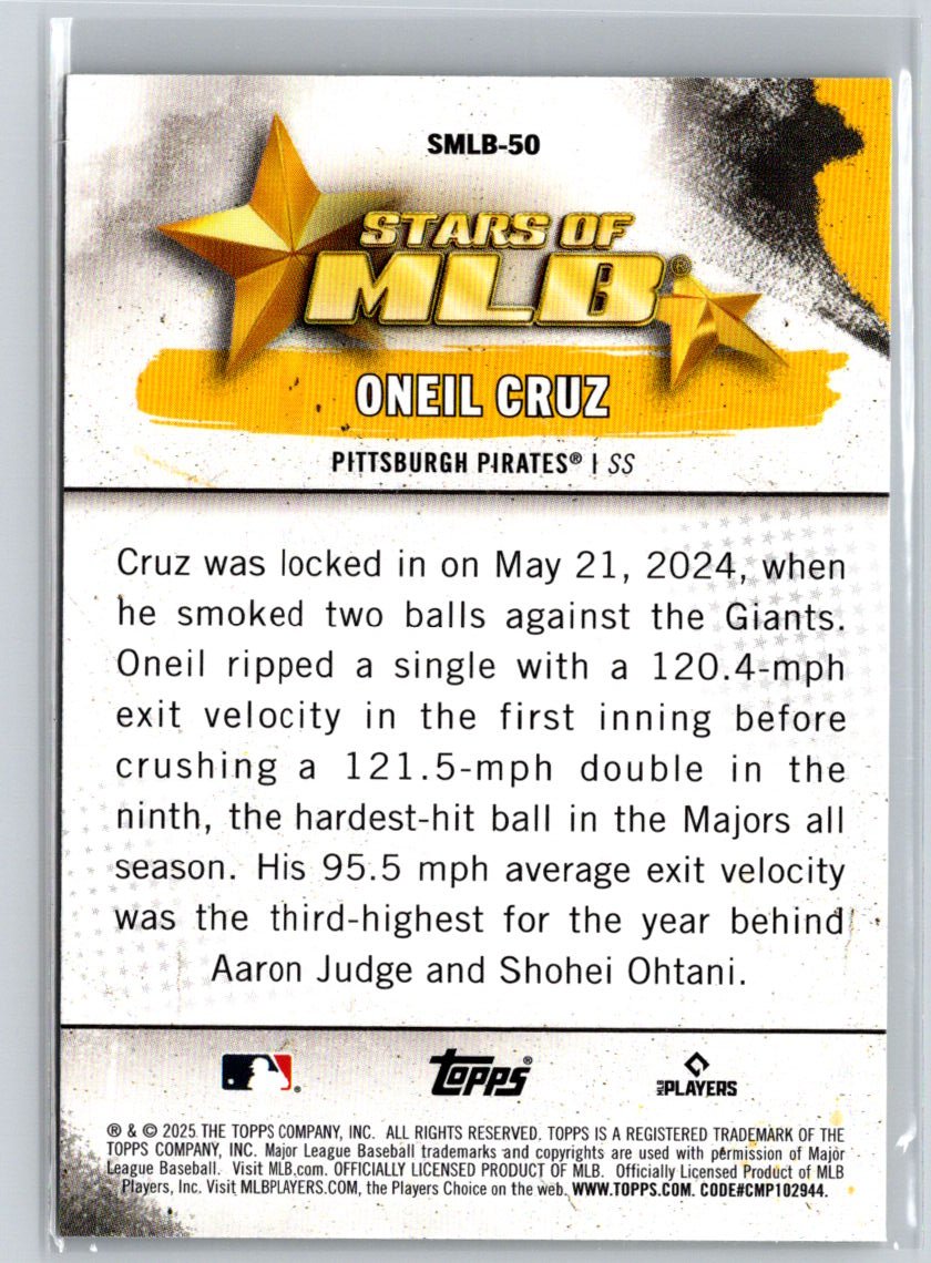 2025 Topps #SMLB-50 Oneil Cruz Stars of MLB X45