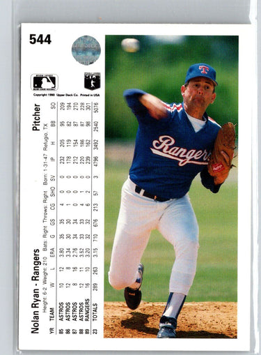 1990 Upper Deck #544 Nolan Ryan X46