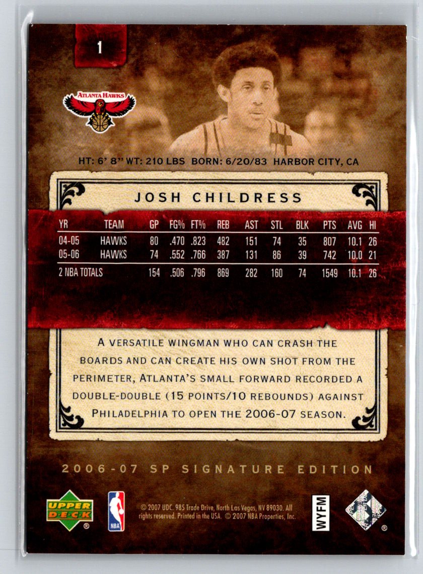 2006-07 SP Signature Edition #1 Josh Childress #/499 X47