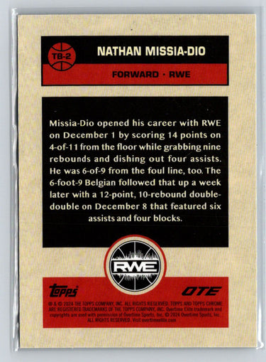 2023-24 Topps Chrome Overtime Elite #TB-2 Nathan Missia-Dio 1976 Topps X47