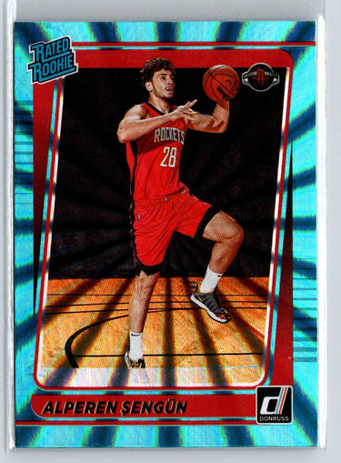 2021-22 Donruss #219 Alperen Sengun Rated Rookies Signatures Holo Teal Laser X47