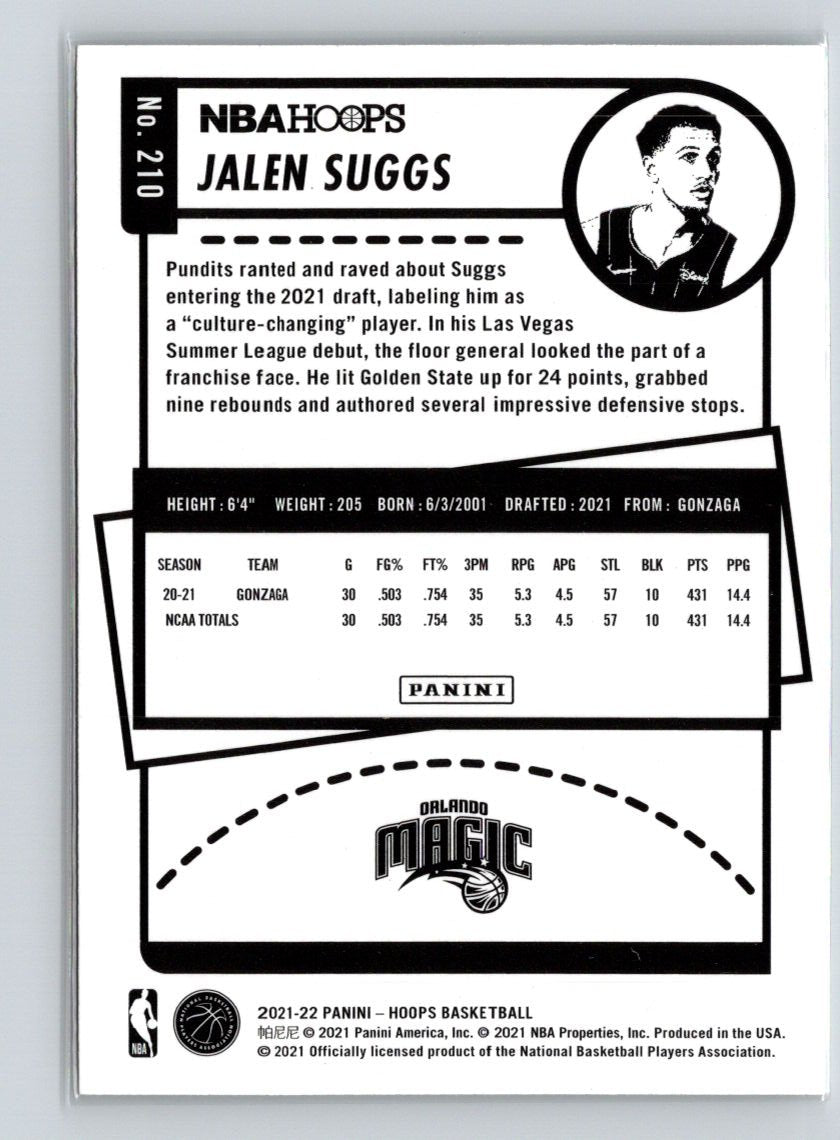 2021-22 Hoops Winter #210 Jalen Suggs X48