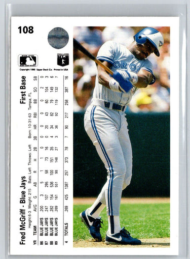 1990 Upper Deck #108b Fred McGriff X48