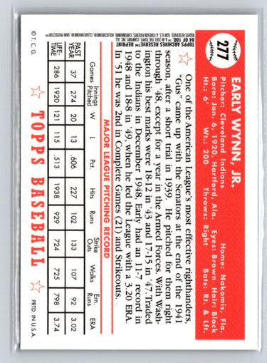 2001 Topps Archives Reserve #84 Early Wynn X49