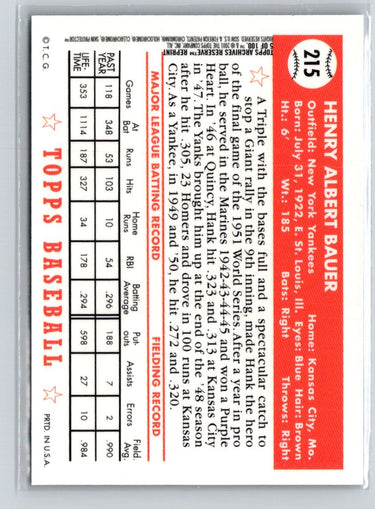 2001 Topps Archives Reserve #5 Hank Bauer X50