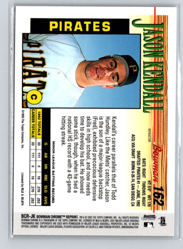 2002 Bowman Chrome #BCR-JK Jason Kendall Reprints Refractors X50
