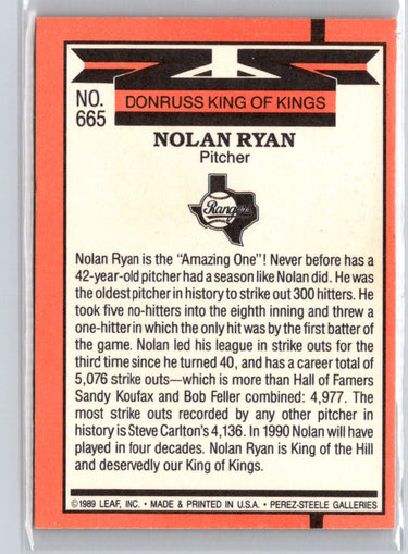 1990 Donruss #659 Nolan Ryan X50
