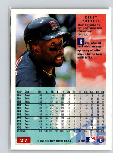1994 Fleer #217 Kirby Puckett X52