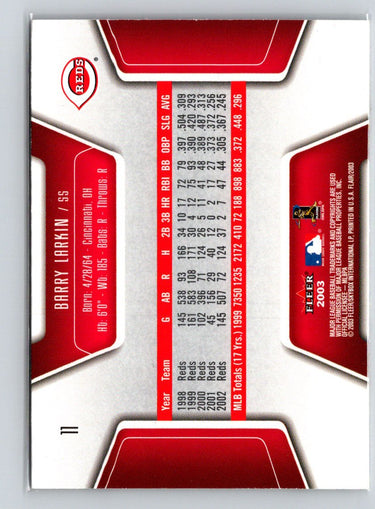 2003 Flair #11 Barry Larkin X52
