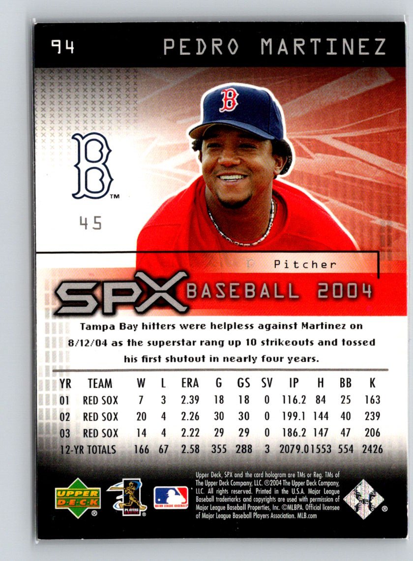 2004 SPx #94 Pedro Martinez X52