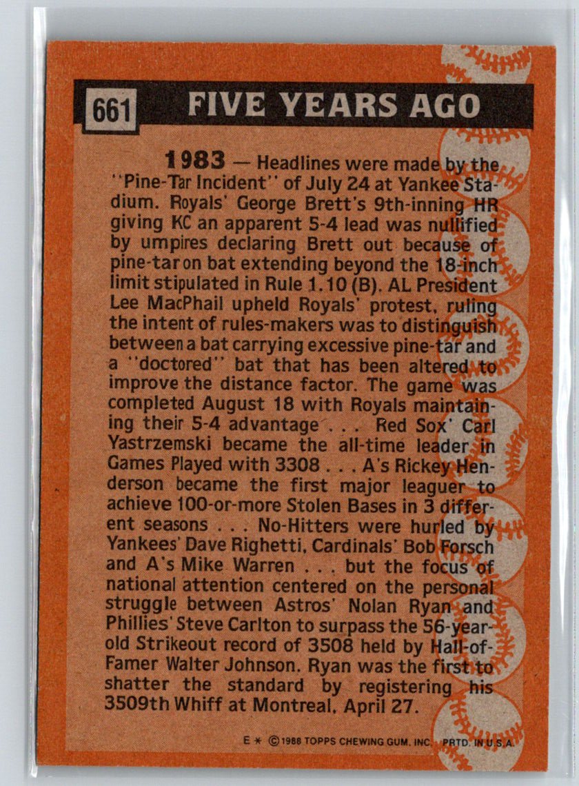 1988 Topps #661 Nolan Ryan X53