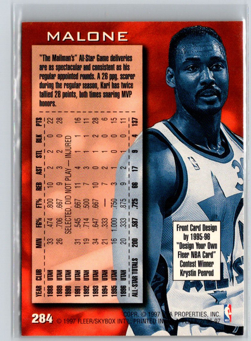 1996-97 Fleer European #314 Karl Malone X53
