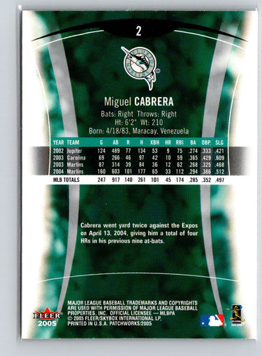 2005 Fleer Patchworks #2 Miguel Cabrera X53