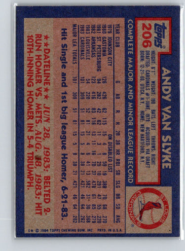 1984 Topps #206 Andy Van Slyke X55