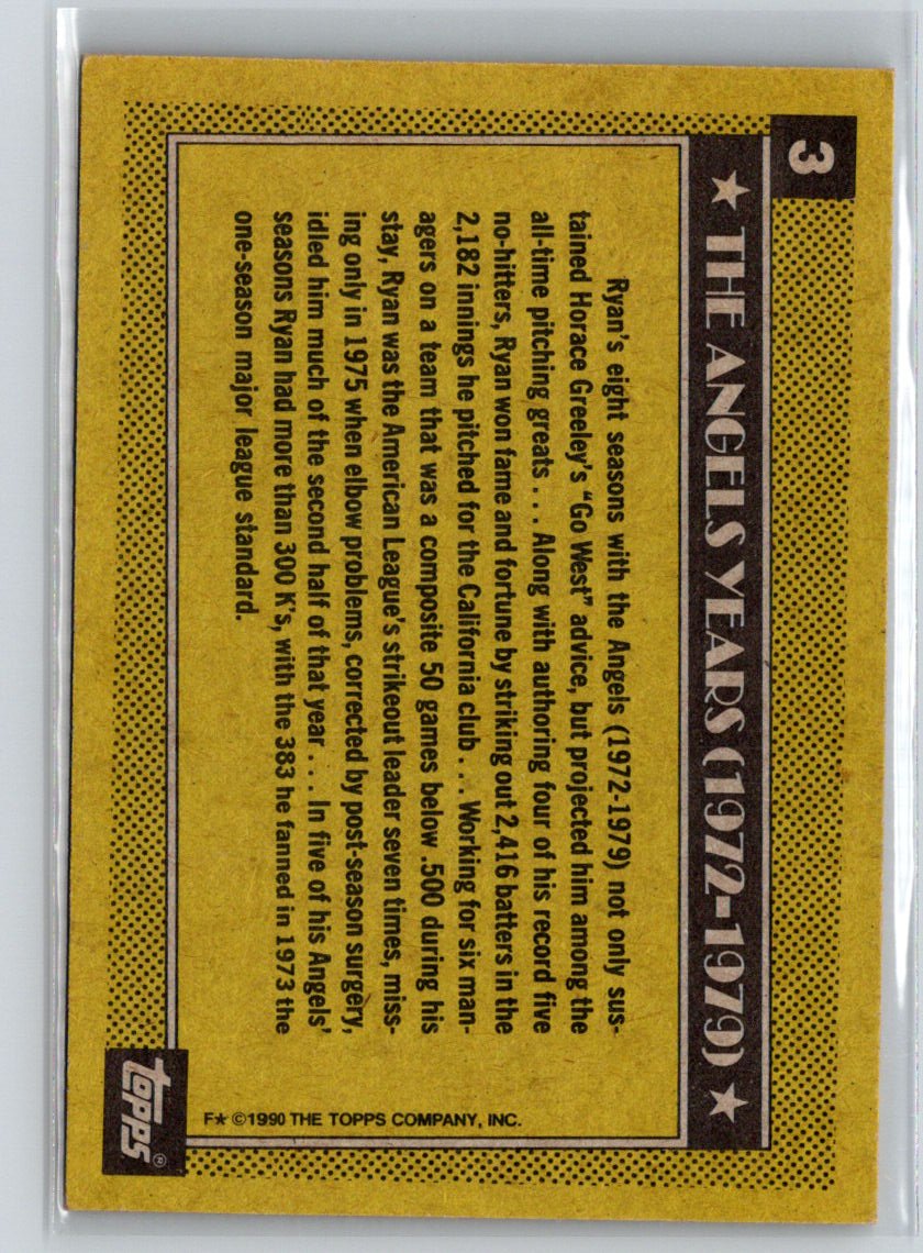 1990 Topps #3 Nolan Ryan X56