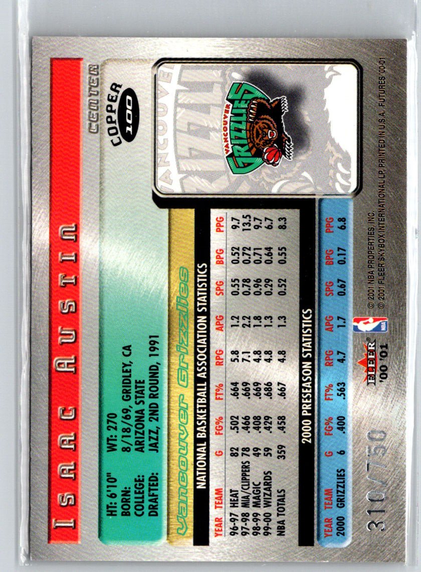 2000-01 Fleer Futures #100 Isaac Austin Copper #/750 X56