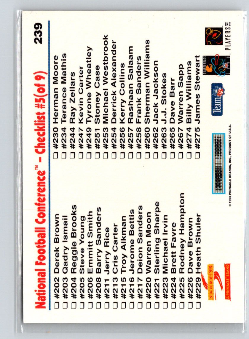 1995 Score #239 NFC Checklist X56