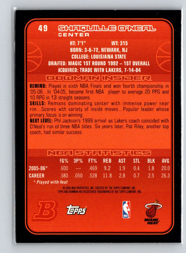 2006-07 Bowman #49 Shaquille O'Neal X57