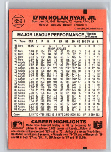 1990 Donruss #659 Nolan Ryan 5000K  X57
