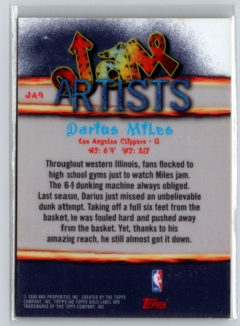 2000-01 Topps Gold Label #JA9 Darius Miles Jam Artists X58