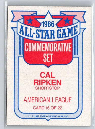 1987 Topps #16 Cal Ripken Glossy All-Stars X58