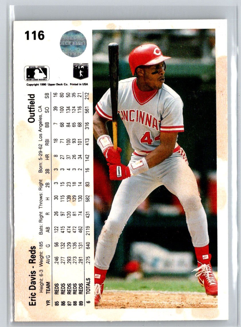 1990 Upper Deck #116b Eric Davis X59