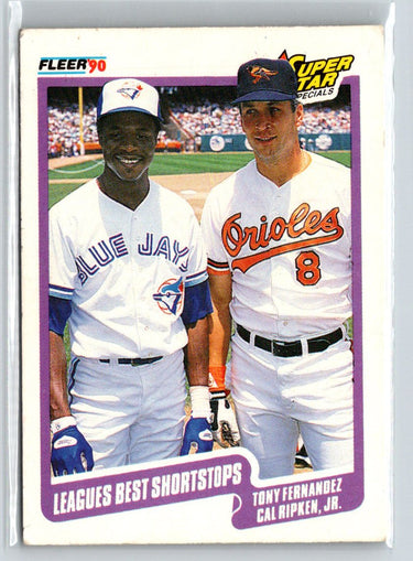 1990 Fleer #634 Leagues Best Shortstops (Tony Fernandez / Cal Ripken, Jr.) X60