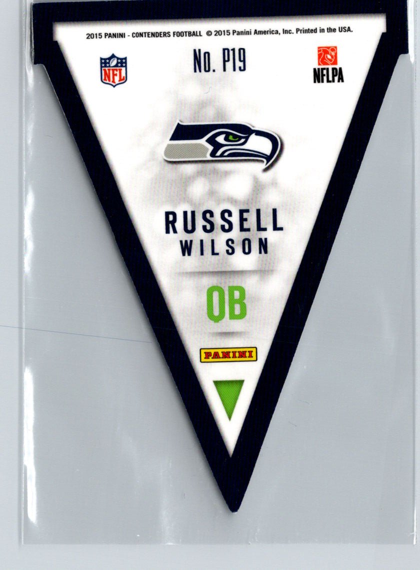2015 Panini Contenders #P19 Russell Wilson Pennants Holo Gold #/99 X60