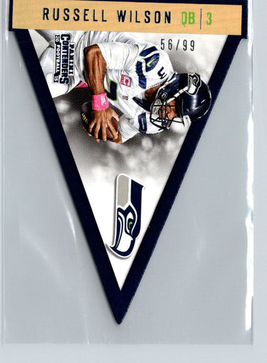 2015 Panini Contenders #P19 Russell Wilson Pennants Holo Gold #/99 X60