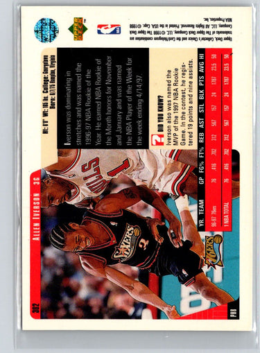1997-98 Collector's Choice #302 Allen Iverson X62